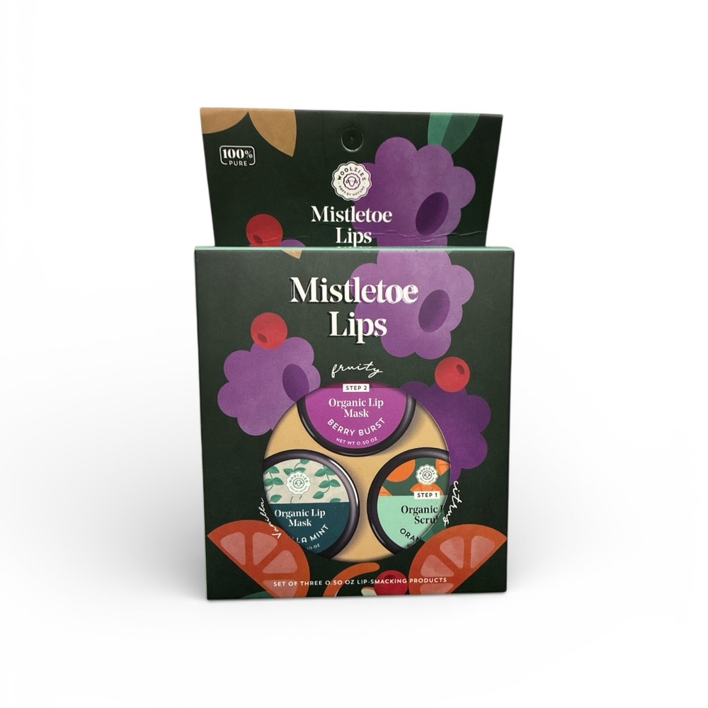 Organic Lip Mask and Scrub Set - Berry Bliss, Vanilla Mint, Orange Mint